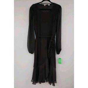 NEW SIZE 16 - TOMMY HILFIGER Ruffle Asymmetrical‎ Dress Black Whimsical Gothic